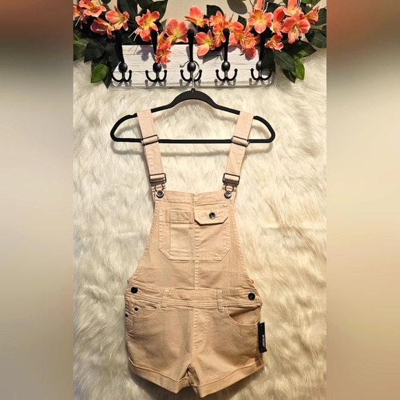 Ardene Denim Utility Overall Shorts - Picture 1 of 6